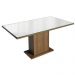 Conjunto Sala de Jantar Mesa Tampo de Vidro 4 Cadeiras Rustic/Branco/Silver Marilia Madesa