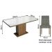 Conjunto Sala de Jantar Mesa Tampo de Vidro 4 Cadeiras Rustic/Branco/Silver Marilia Madesa