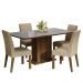 Conjunto Sala de Jantar Mesa Tampo de Vidro 4 Cadeiras Rustic/Cinza/Imperial Avril Madesa