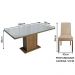 Conjunto Sala de Jantar Mesa Tampo de Vidro 4 Cadeiras Rustic/Cinza/Imperial Avril Madesa