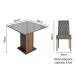 Conjunto Sala de Jantar Mesa Tampo de Vidro 4 Cadeiras Rustic/Cinza/Silver Anaju Madesa