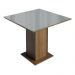 Conjunto Sala de Jantar Mesa Tampo de Vidro 4 Cadeiras Rustic/Cinza/Silver Anne Madesa