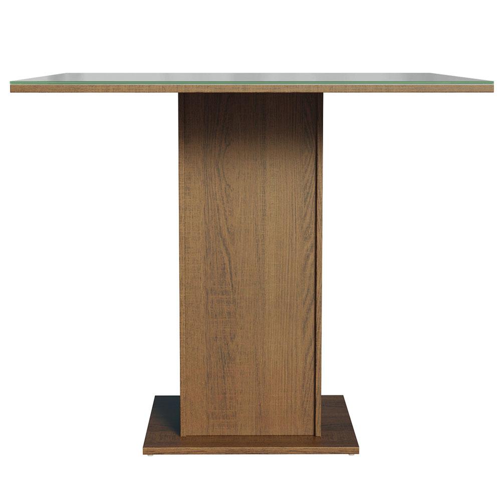 Conjunto Sala de Jantar Mesa Tampo de Vidro 4 Cadeiras Rustic/Cinza/Silver Anne Madesa