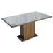Conjunto Sala de Jantar Mesa Tampo de Vidro 4 Cadeiras Rustic/Cinza/Silver Avril Madesa