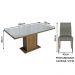 Conjunto Sala de Jantar Mesa Tampo de Vidro 4 Cadeiras Rustic/Cinza/Silver Avril Madesa