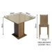 Conjunto Sala de Jantar Mesa Tampo de Vidro 4 Cadeiras Rustic/Crema/Bege Marrom Perla Madesa