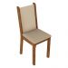 Conjunto Sala de Jantar Mesa Tampo de Vidro 4 Cadeiras Rustic/Crema/Bege Suzy Madesa