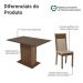 Conjunto Sala de Jantar Mesa Tampo de Vidro 4 Cadeiras Rustic/Crema/Bege Viena Madesa