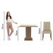Conjunto Sala de Jantar Mesa Tampo de Vidro 4 Cadeiras Rustic/Crema/Imperial Anaju Madesa
