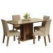 Conjunto Sala de Jantar Mesa Tampo de Vidro 4 Cadeiras Rustic/Crema/Imperial Avril Madesa