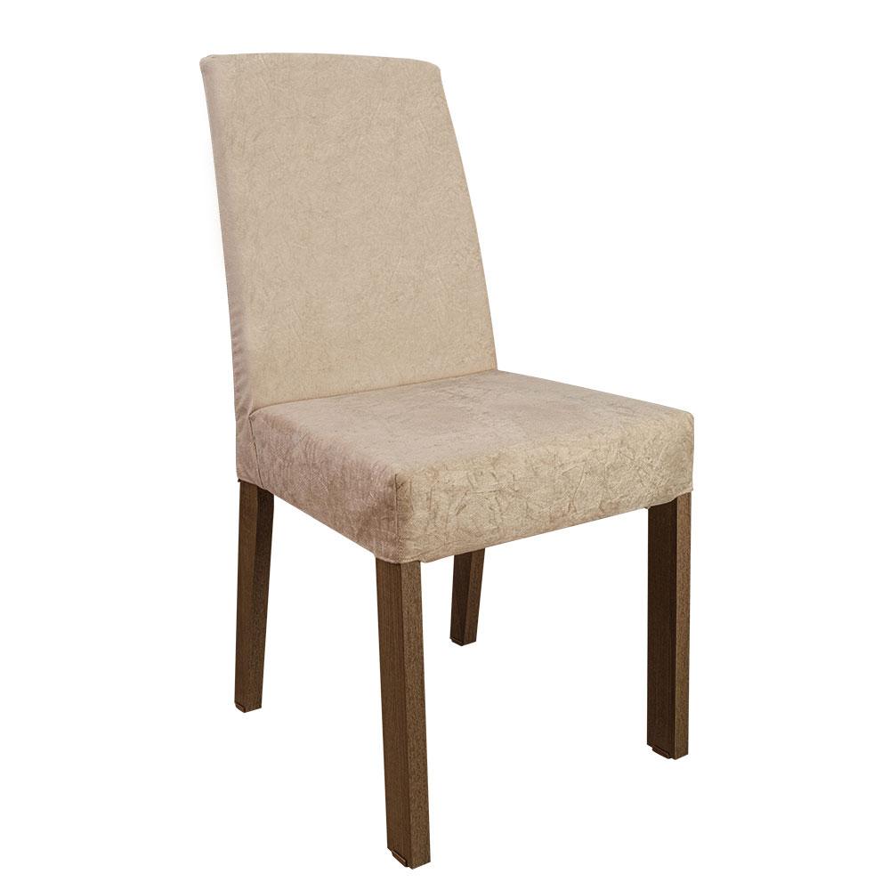 Conjunto Sala de Jantar Mesa Tampo de Vidro 4 Cadeiras Rustic/Crema/Imperial Avril Madesa