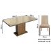 Conjunto Sala de Jantar Mesa Tampo de Vidro 4 Cadeiras Rustic/Crema/Imperial Avril Madesa