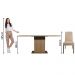 Conjunto Sala de Jantar Mesa Tampo de Vidro 4 Cadeiras Rustic/Crema/Imperial Avril Madesa