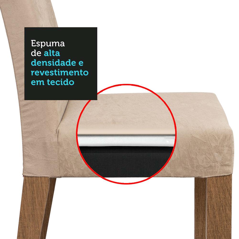 Conjunto Sala de Jantar Mesa Tampo de Vidro 4 Cadeiras Rustic/Crema/Imperial Avril Madesa