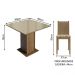 Conjunto Sala de Jantar Mesa Tampo de Vidro 4 Cadeiras Rustic/Crema/Lírio Bege Perla Madesa