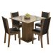 Conjunto Sala de Jantar Mesa Tampo de Vidro 4 Cadeiras Rustic/Crema/Preto Tifani Madesa