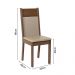 Conjunto Sala de Jantar Mesa Tampo de Vidro 4 Cadeiras Rustic/Crema/Sintético Bege Savana Madesa