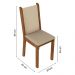 Conjunto Sala de Jantar Mesa Tampo de Vidro 4 Cadeiras Rustic/Crema/Sintético Bege Yara Madesa