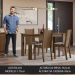Conjunto Sala de Jantar Mesa Tampo de Vidro 4 Cadeiras Rustic/Hibiscos Kiara Madesa