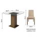 Conjunto Sala de Jantar Mesa Tampo de Vidro 4 Cadeiras Rustic/Imperial Ivy Madesa