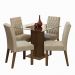 Conjunto Sala de Jantar Mesa Tampo de Vidro 4 Cadeiras Rustic/Imperial Noemi Madesa