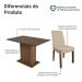 Conjunto Sala de Jantar Mesa Tampo de Vidro 4 Cadeiras Rustic/Imperial Zion Madesa