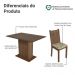 Conjunto Sala de Jantar Mesa Tampo de Vidro 4 Cadeiras Rustic/Lírio Bege Camélia Madesa