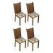 Conjunto Sala de Jantar Mesa Tampo de Vidro 4 Cadeiras Rustic/Lírio Bege Camélia Madesa