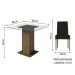 Conjunto Sala de Jantar Mesa Tampo de Vidro 4 Cadeiras Rustic/Oxford Noemi Madesa