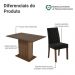 Conjunto Sala de Jantar Mesa Tampo de Vidro 4 Cadeiras Rustic/Oxford Reale Madesa