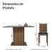 Conjunto Sala de Jantar Mesa Tampo de Vidro 4 Cadeiras Rustic/Preto Camélia Madesa