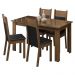 Conjunto Sala de Jantar Mesa Tampo de Vidro 4 Cadeiras Rustic/Preto Eloá Madesa