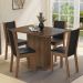 Conjunto Sala de Jantar Mesa Tampo de Vidro 4 Cadeiras Rustic/Preto Martina Madesa