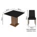 Conjunto Sala de Jantar Mesa Tampo de Vidro 4 Cadeiras Rustic/Preto Oxford Evelin Madesa