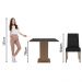 Conjunto Sala de Jantar Mesa Tampo de Vidro 4 Cadeiras Rustic/Preto Oxford Evelin Madesa