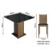 Conjunto Sala de Jantar Mesa Tampo de Vidro 4 Cadeiras Rustic/Preto Perla Madesa