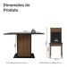 Conjunto Sala de Jantar Mesa Tampo de Vidro 4 Cadeiras Rustic/Preto Viena Madesa