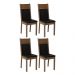 Conjunto Sala de Jantar Mesa Tampo de Vidro 4 Cadeiras Rustic/Preto Viena Madesa