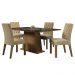 Conjunto Sala de Jantar Mesa Tampo de Vidro 4 Cadeiras Rustic/Preto/Imperial Aryeli Madesa