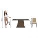 Conjunto Sala de Jantar Mesa Tampo de Vidro 4 Cadeiras Rustic/Preto/Imperial Aryeli Madesa