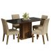 Conjunto Sala de Jantar Mesa Tampo de Vidro 4 Cadeiras Rustic/Preto/Imperial Avril Madesa