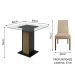 Conjunto Sala de Jantar Mesa Tampo de Vidro 4 Cadeiras Rustic/Preto/Imperial Ivy Madesa