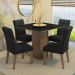 Conjunto Sala de Jantar Mesa Tampo de Vidro 4 Cadeiras Rustic/Preto/Oxford Anaju Madesa