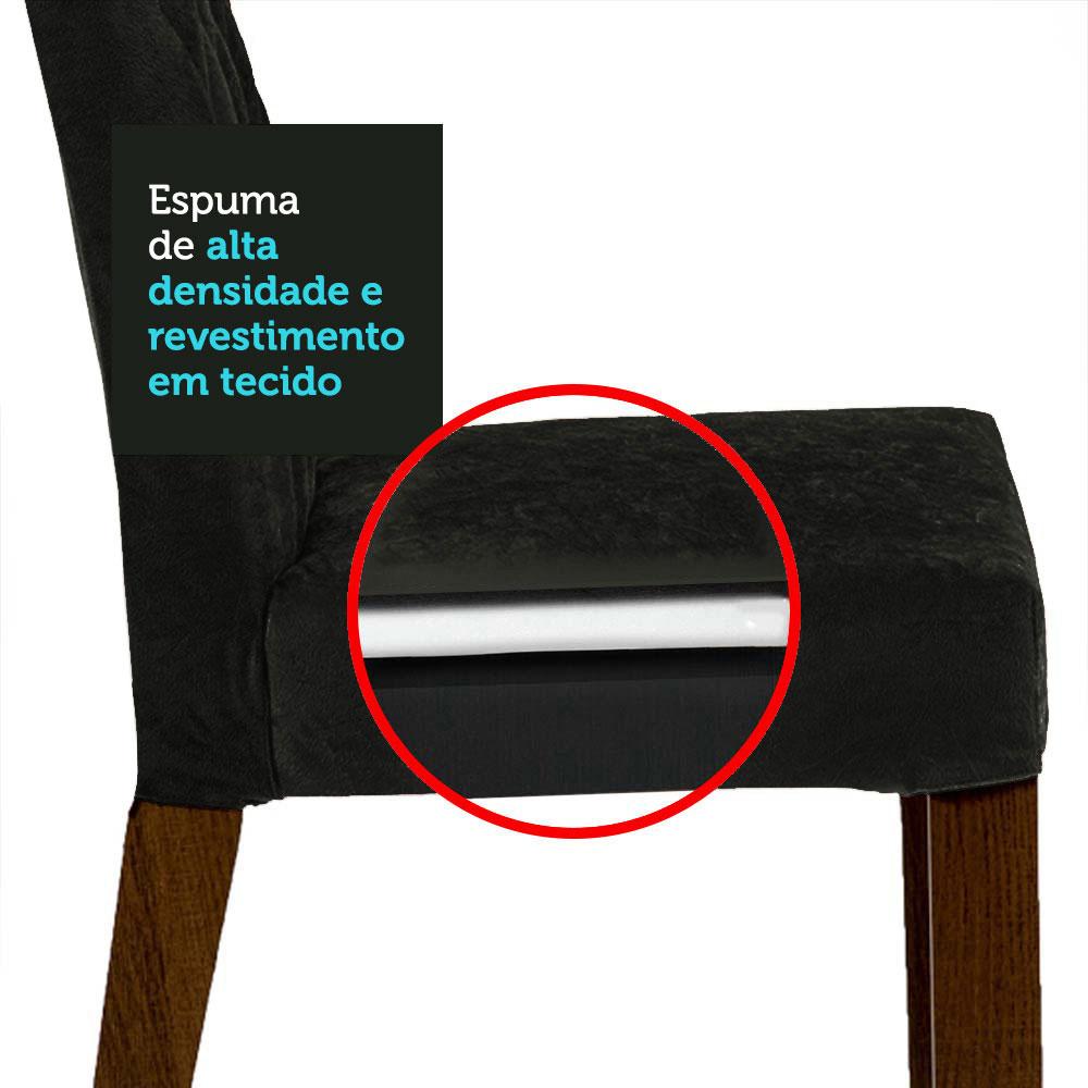Conjunto Sala de Jantar Mesa Tampo de Vidro 4 Cadeiras Rustic/Preto/Oxford Anaju Madesa
