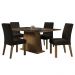 Conjunto Sala de Jantar Mesa Tampo de Vidro 4 Cadeiras Rustic/Preto/Oxford Aryeli Madesa