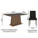 Conjunto Sala de Jantar Mesa Tampo de Vidro 4 Cadeiras Rustic/Preto/Oxford Aryeli Madesa