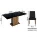 Conjunto Sala de Jantar Mesa Tampo de Vidro 4 Cadeiras Rustic/Preto/Oxford Avril Madesa