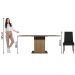 Conjunto Sala de Jantar Mesa Tampo de Vidro 4 Cadeiras Rustic/Preto/Oxford Avril Madesa