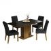 Conjunto Sala de Jantar Mesa Tampo de Vidro 4 Cadeiras Rustic/Preto/Oxford Marilia Madesa