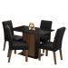 Conjunto Sala de Jantar Mesa Tampo de Vidro 4 Cadeiras Rustic/Preto/Oxford Reale Madesa